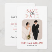Minimale Foto-Save-the-Date-Karte Save The Date (Vorne/Hinten)