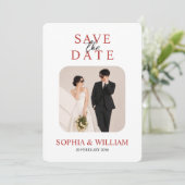 Minimale Foto-Save-the-Date-Karte Save The Date (Stehend Vorderseite)