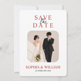 Minimale Foto-Save-the-Date-Karte Save The Date