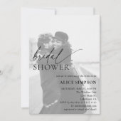 Minimale Foto Script Bridal Dusche Einladung (Vorderseite)