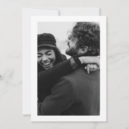 Minimale Foto Script Bridal Dusche Einladung (Rückseite)