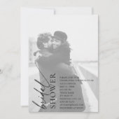 Minimale Foto Script Bridal Dusche Einladung (Vorderseite)