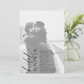 Minimale Foto Script Bridal Dusche Einladung (Stehend Vorderseite)