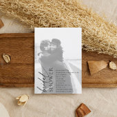 Minimale Foto Script Bridal Dusche Einladung