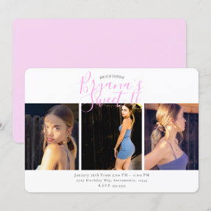 Minimale Foto-Süße 16-Geburtstagsfeier Einladung