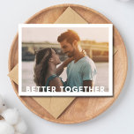 Minimale Foto-Typografie Hochzeit speichern Sie da Ankündigungspostkarte<br><div class="desc">Laden Sie Freunde und Familie ein,  um Ihr Hochzeitstag mit diesem modernen Typografie "besser zusammen" Design-Foto Save the Date Postcard zu reservieren. Passen Sie Ihr Foto auf der Vorderseite an und fügen Sie Details zur Rückseite der Karte hinzu.</div>
