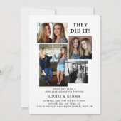 Minimale FotoCollage Joint Graduation Party Einladung (Rückseite)