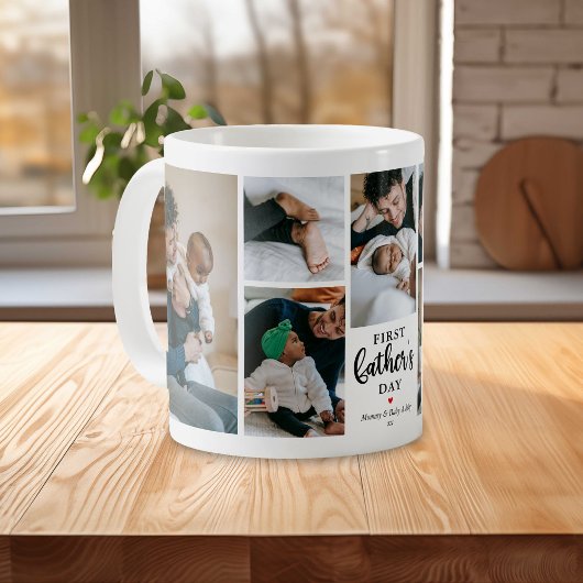 Minimale Fotocollage zum ersten Vatertag als Erinn Kaffeetasse