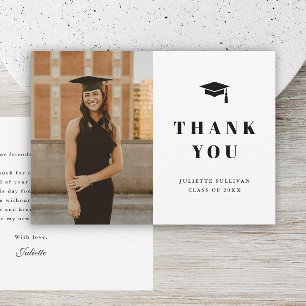 Minimale Fotograduierungsfeier Dankeskarte