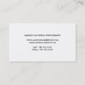 Minimale Fotografie-Visitenkarten des Porträt-| Visitenkarte (Rückseite)