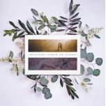 Minimale Fotos der Landschaft Save The Date<br><div class="desc">Einfache Doppelpanorama-Landschaft Foto-Anordnung. Option für Text auf der Rückseite oder anpassen und bearbeiten,  wie gewünscht.</div>