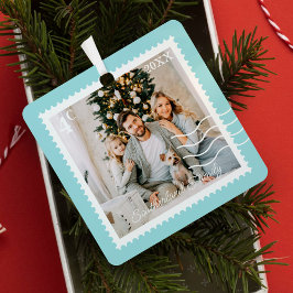 Minimale Fotos Portieren Briefmarke Personalisiert Ornament Aus Metall