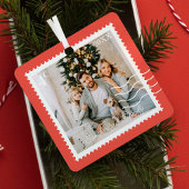 Minimale Fotos Portieren Briefmarke Personalisiert Ornament Aus Metall