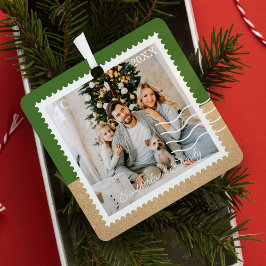 Minimale Fotos Portieren Briefmarke Personalisiert Ornament Aus Metall
