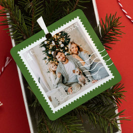 Minimale Fotos Portieren Briefmarke Personalisiert Ornament Aus Metall