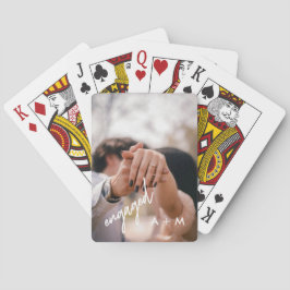Minimale Fotoschrift "Engagiert" Benutzerdefiniert Spielkarten