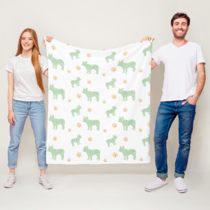 Minimale französische Bulldogge Mint Silhouette-De Fleecedecke