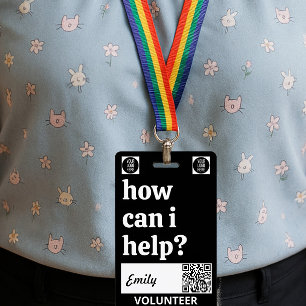 Minimale Freiwilligen-Lanyard-Abzeichen-Logo & QR- Ausweis