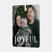 Minimale Freude Foto Weihnachten Ornament Aus Metall (Vorderseite links)