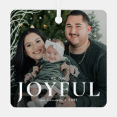 Minimale Freude Foto Weihnachten Ornament Aus Metall (Rückseite)