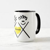 Minimale Freunde – Linienkunst Tasse (VorderseiteRechts)
