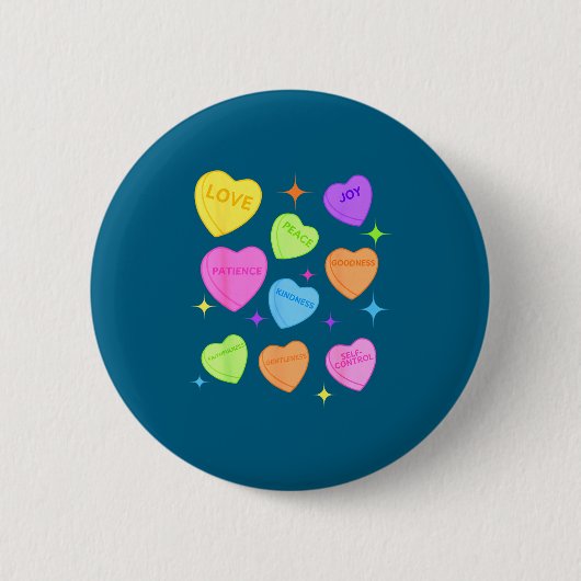 Minimale Früchte Geist Valentinstag Christliche He Button (Vorderseite)