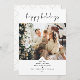 Minimale Fun Typografie Schwarz-weißes Weihnachtsf Feiertagskarte