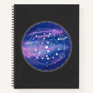 Minimale Galaxie-Mond-Gestaltung   Kosmische Ästhe Notizblock