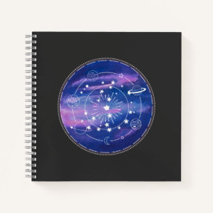Minimale Galaxie-Mond-Gestaltung   Kosmische Ästhe Notizblock