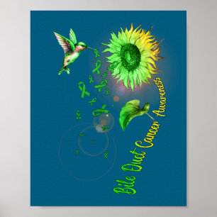 Minimale Gallengangskrebs Sonnenblumen Kolibri Poster