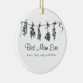 Minimale Gartenkräuter Beste Mama je Keramik Ornament (Rechts)