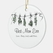 Minimale Gartenkräuter Beste Mama je Keramik Ornament (Links)