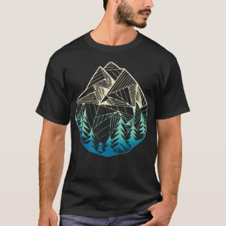 Minimale Gebirgsgeometrie Außenwanderung T-Shirt