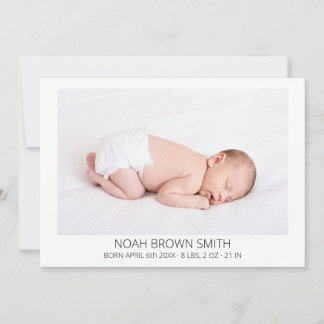 Minimale Geburt des Fotos Ankündigung