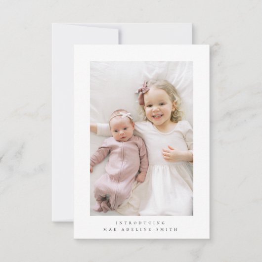 Minimale Geburtsankündigung nach Karte (Vorderseite)