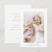 Minimale Geburtsankündigung nach Karte (Vorne/Hinten)