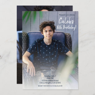 Minimale Geburtstagspartei Foto Fotografie  Einladung