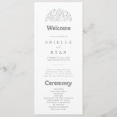 Minimale gedämpfte graue Wildblumen-Hochzeitsprogr Programm (Vorderseite)