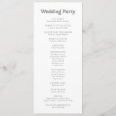 Minimale gedämpfte graue Wildblumen-Hochzeitsprogr Programm (Rückseite)