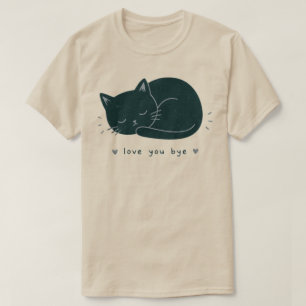 Minimale gemütliche Katzen-Vintage-Design T-Shirt
