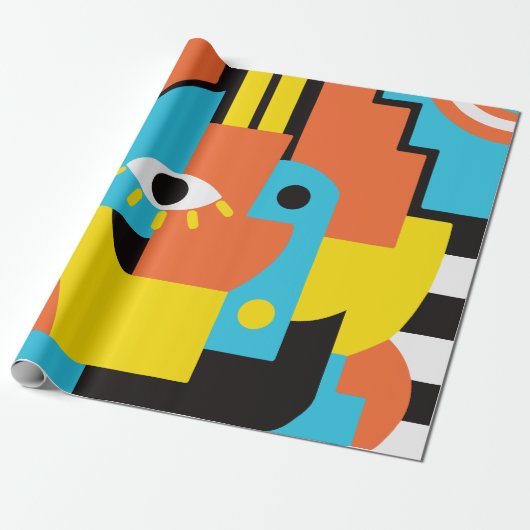 Minimale Geometrie Geschenkpapier (Ungerollt)