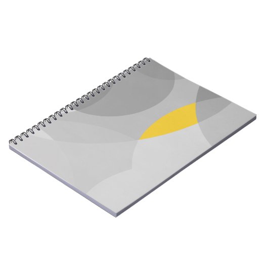 Minimale geometrische Kunst in Grau und Gelb Notizblock (Linke Seite)