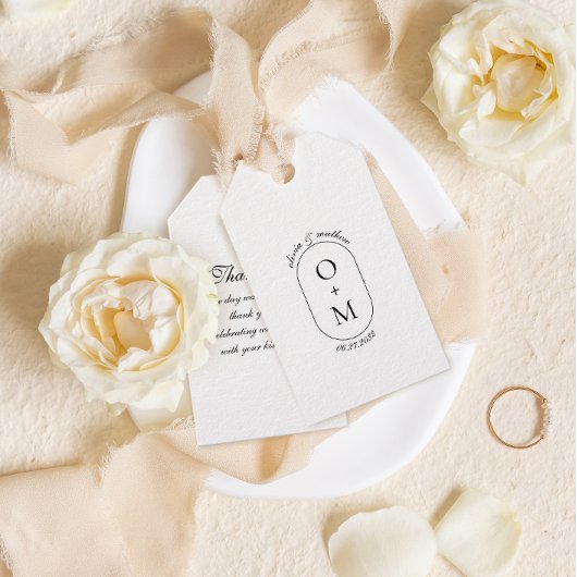 Minimale geometrische Monogramm mit Kalligrafie Geschenkanhänger