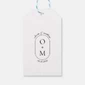 Minimale geometrische Monogramm mit Kalligrafie Geschenkanhänger (Rückseite)