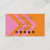 Minimale geometrische soziale Medien-Symbole Orang Visitenkarte (Rückseite)