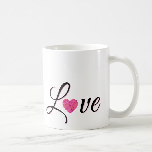 Minimale gepunktete Herzgestaltung Kaffeetasse (Rechts)