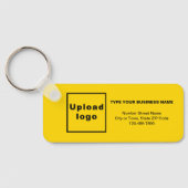 Minimale Geschäftsinformationen Gelbes Rechteck Schlüsselanhänger (Rückseite)