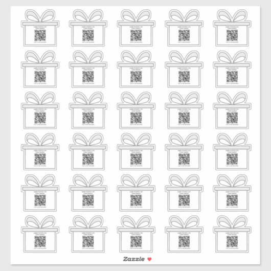 Minimale Geschenkboxen Thema QR Code Business Stic Aufkleber (Blatt)