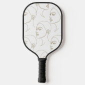 Minimale Gesichtslinienzeichnung für Frauen (1) Pickleball Schläger (Rückseite)