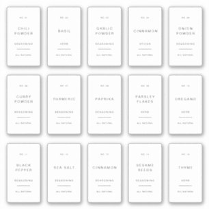 Minimale Gewürzglas-Etiketten Vorratslager-Aufkleb Aufkleber